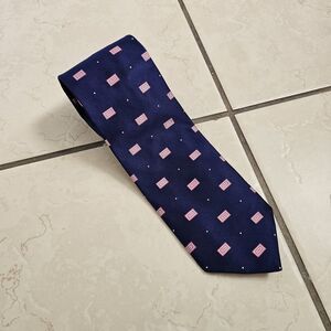 Hickey Freeman 100% Silk Purple Geometric Jacquard Repp Tie Hand Made USA EUC